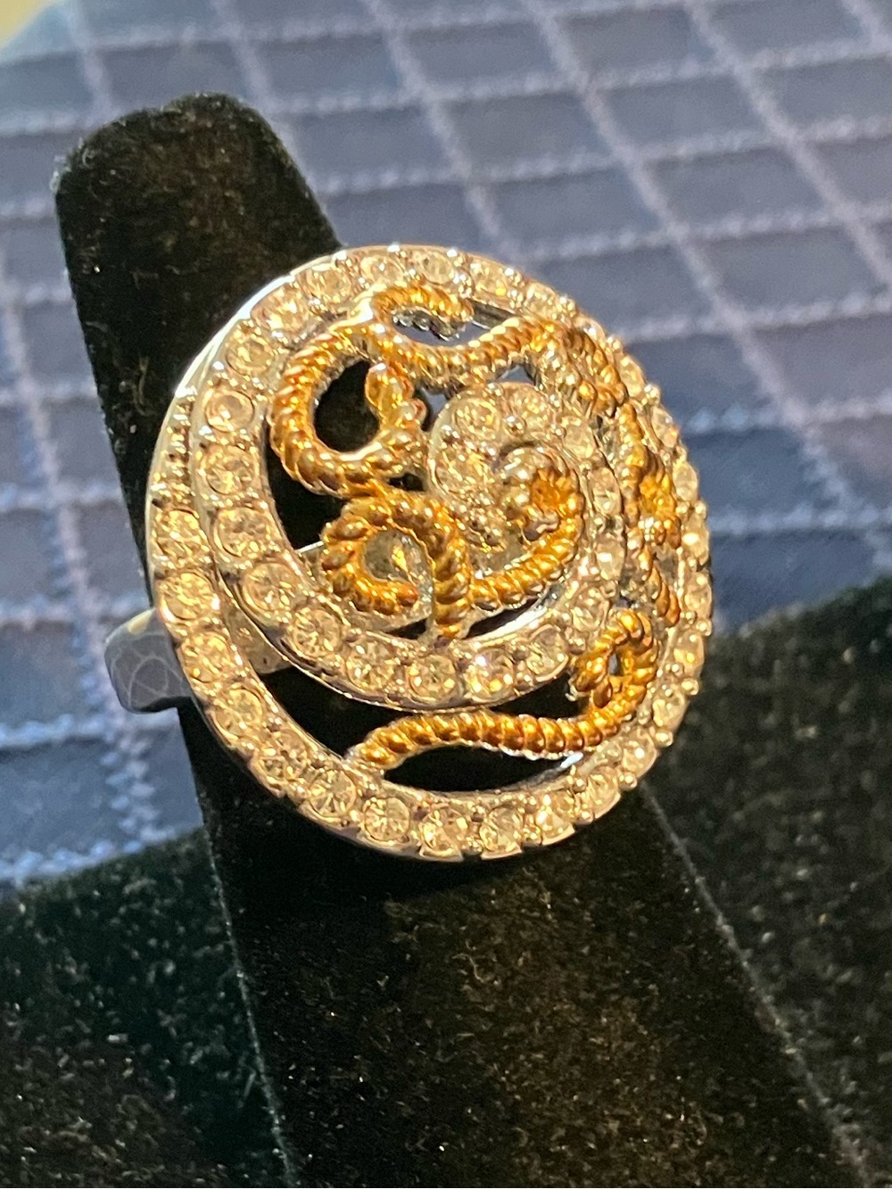 Gold and Silver Crystal Swirl ‘Constellation’ size 8 Ring
